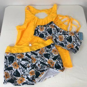 Younique Yellow and Floral Swim Set